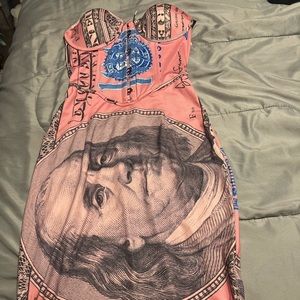 Pink and blue graphic corset dress brand new still with tag